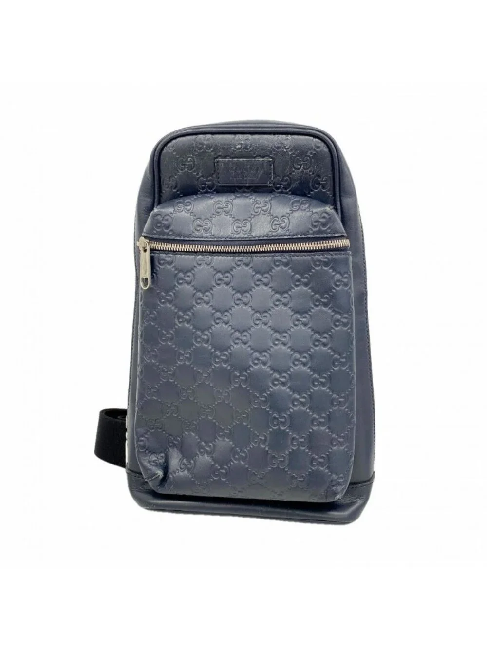 Gucci Belt Bag Guccissima Leather Navy Silver